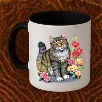 Cat and Roses Coffee Mug thumb 2