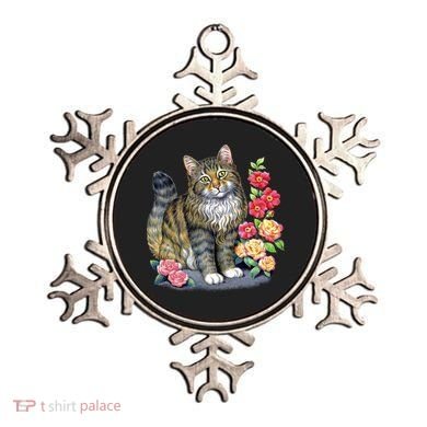 Cat and Roses Ornament