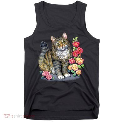 Cat and Roses Tank Top