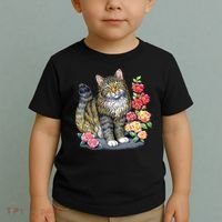 Cat and Roses Toddler T-Shirt thumb 2
