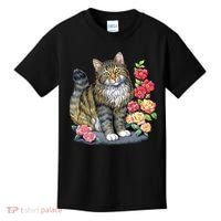 Cat and Roses Kids T-Shirt thumb 0