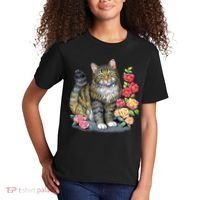 Cat and Roses Kids T-Shirt thumb 2