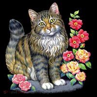 Cat and Roses Kids T-Shirt thumb 4