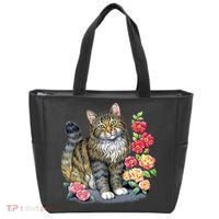 Cat and Roses Tote Bag thumb 0