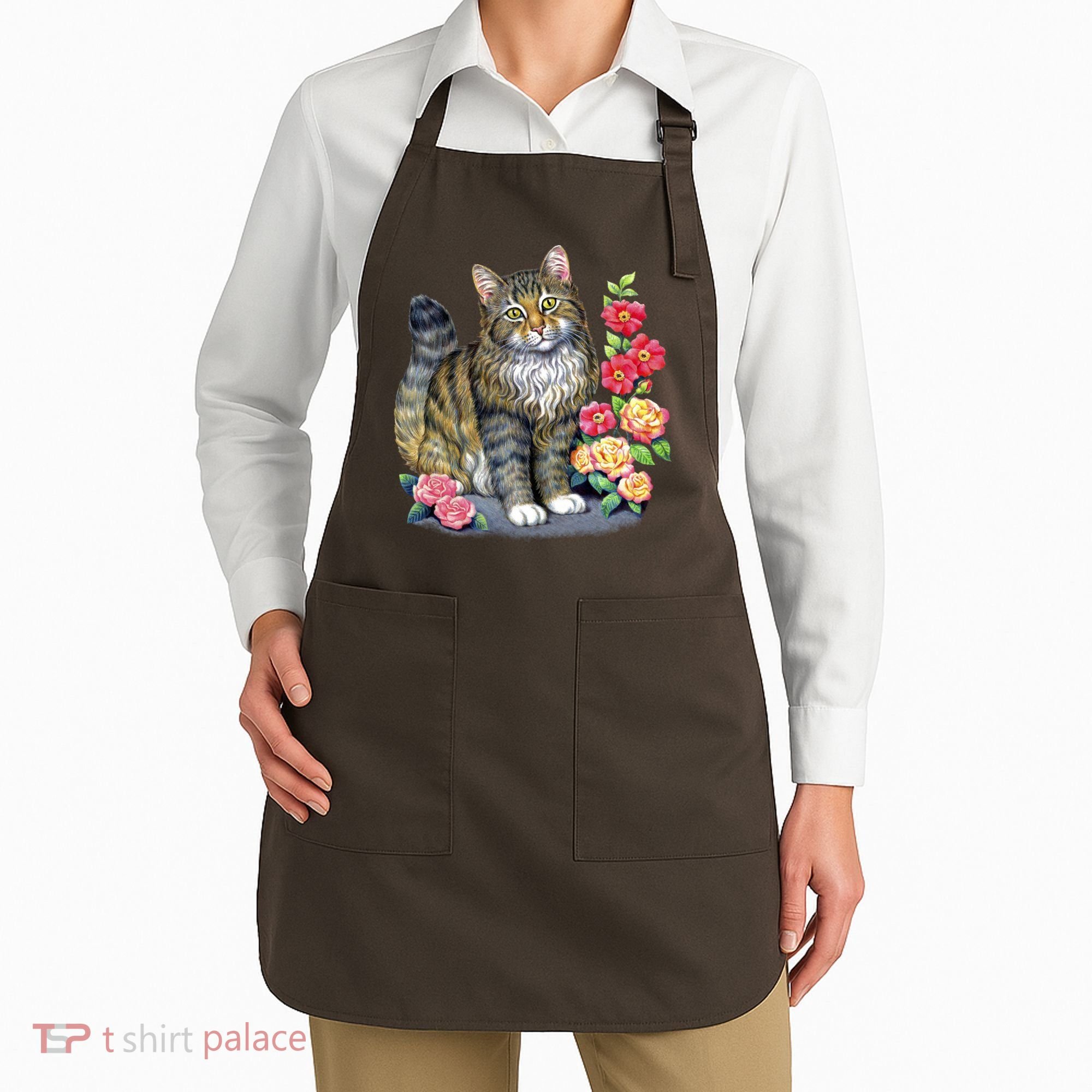 Cat and Roses Apron