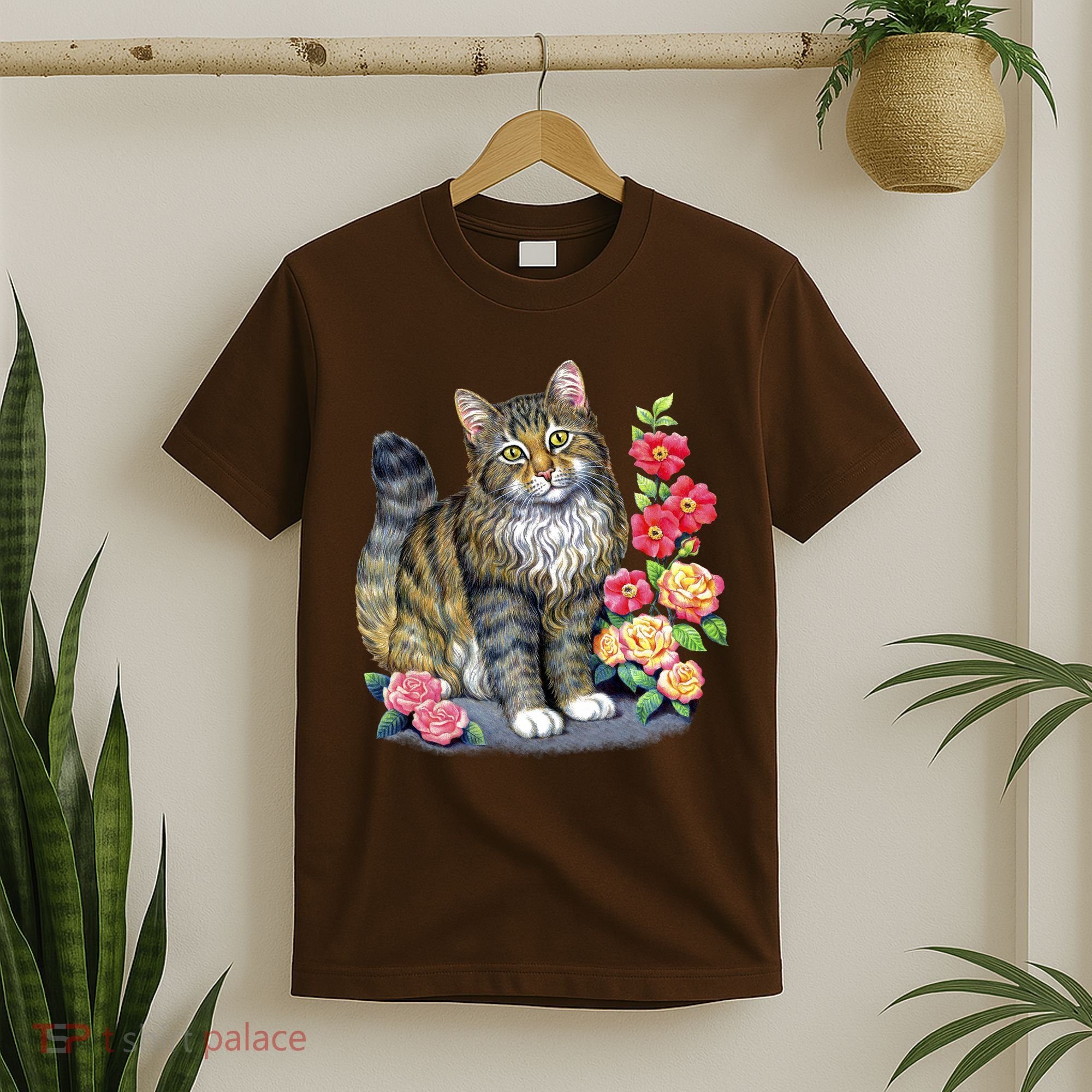 Cat and Roses T-Shirt