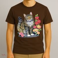 Cat and Roses T-Shirt thumb 3
