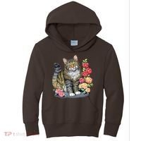 Cat and Roses Kids Hoodie thumb 0