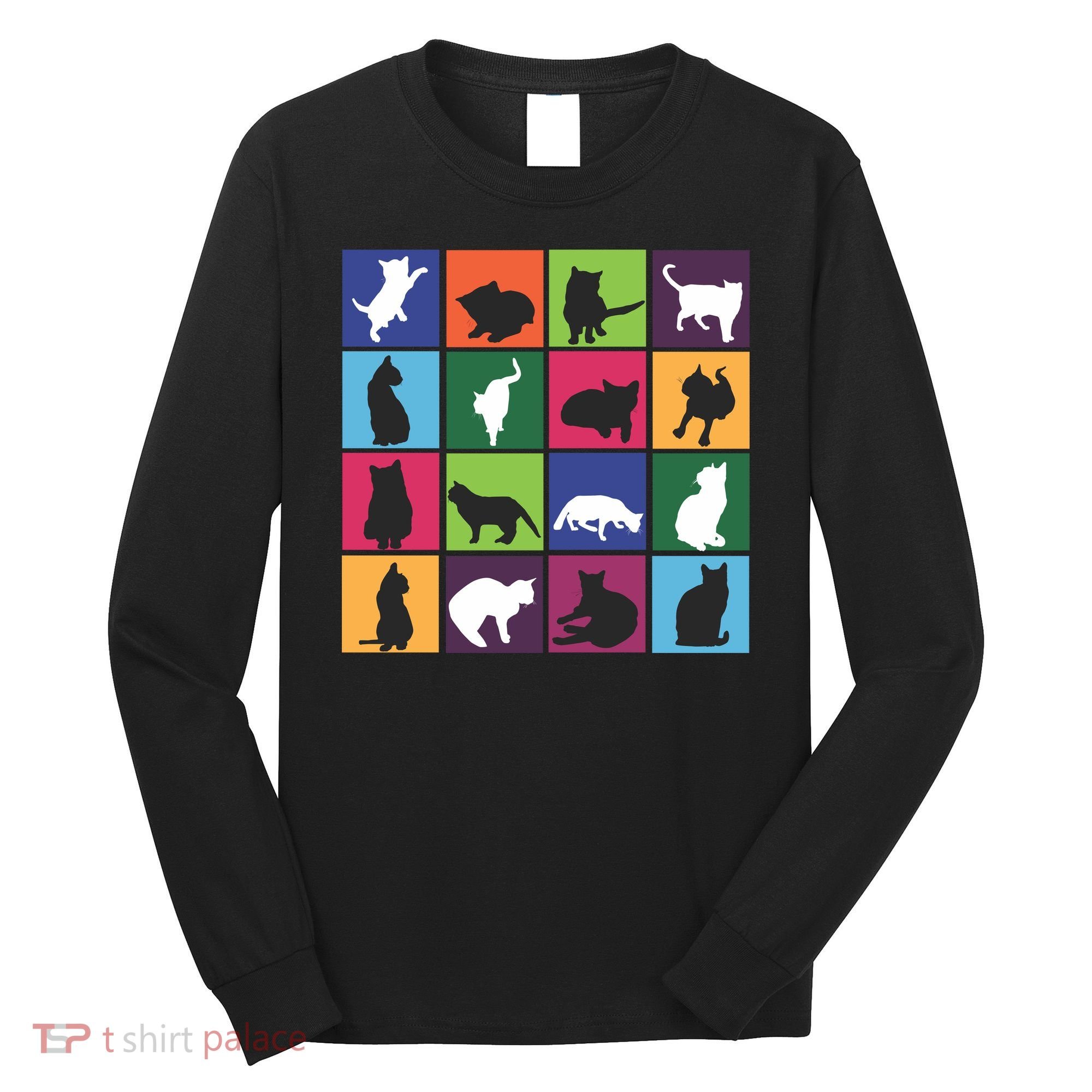 Cat Blocks Long Sleeve Shirt