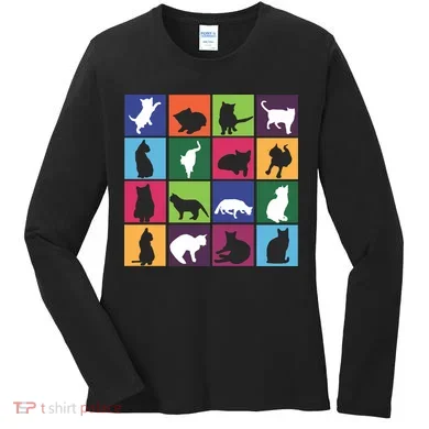 Cat Blocks Women's Long Sleeve Shirt