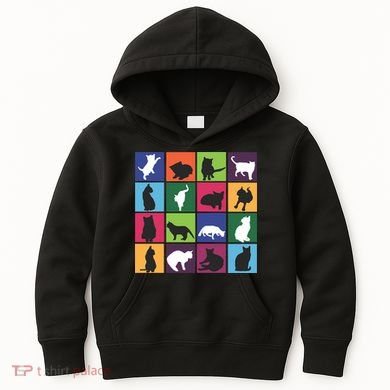 Cat Blocks Kids Hoodie
