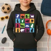 Cat Blocks Kids Hoodie thumb 2