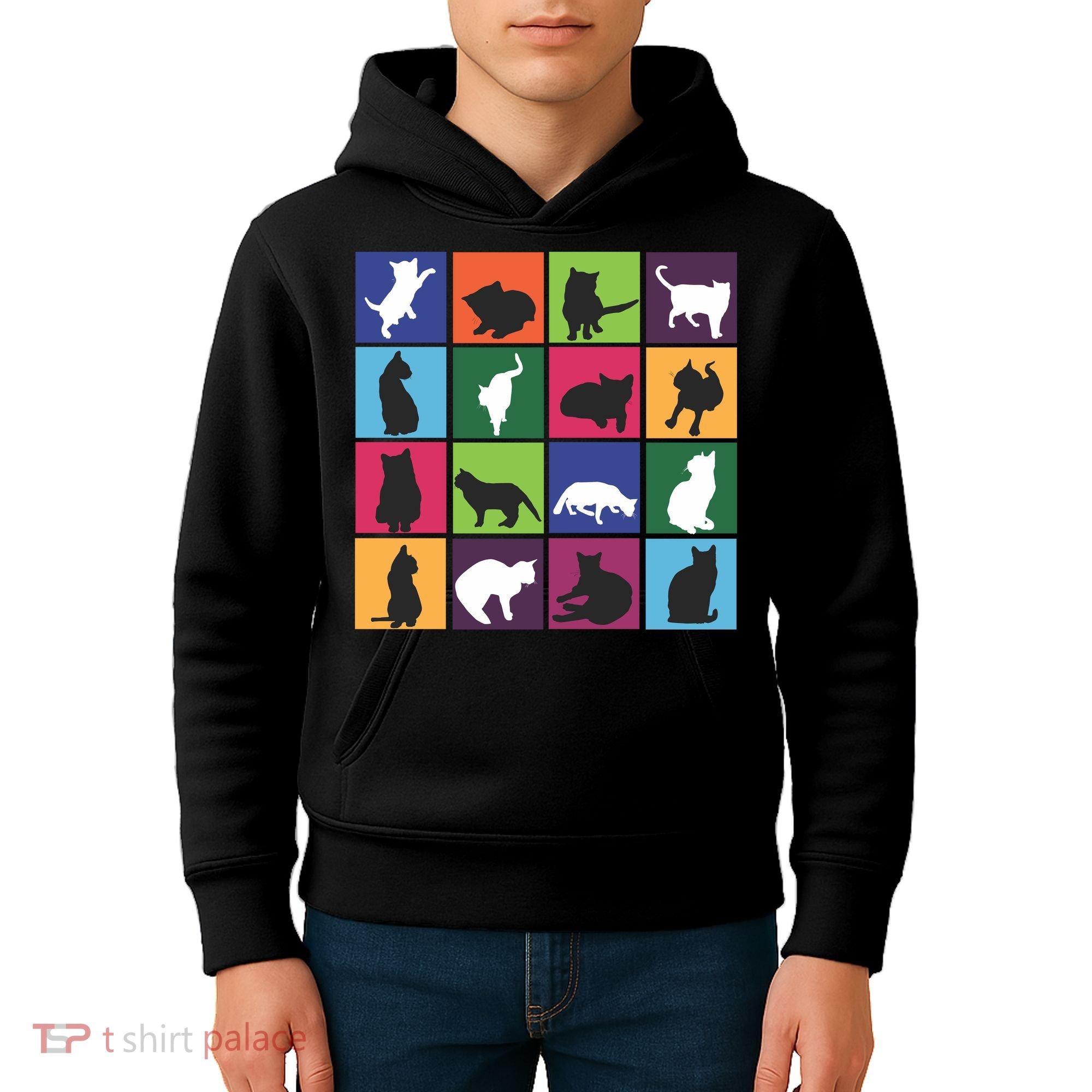 Cat Blocks Kids Hoodie