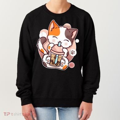 Cat Boba Tea Kawaii Women's Sweatshirt