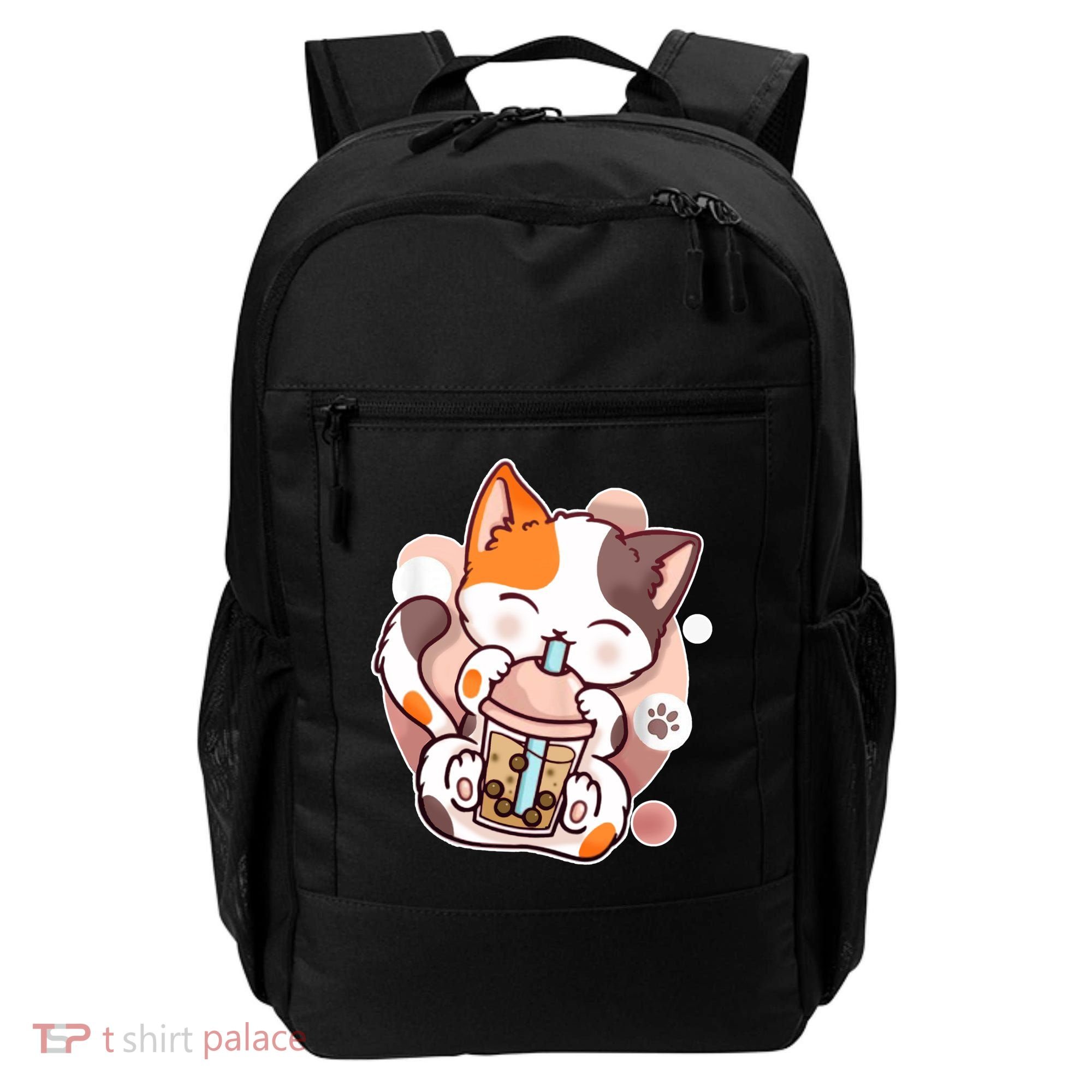 Cat Boba Tea Kawaii Backpack