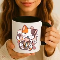 Cat Boba Tea Kawaii Coffee Mug thumb 3
