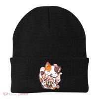 Cat Boba Tea Kawaii Beanie thumb 0