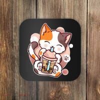 Cat Boba Tea Kawaii Coaster thumb 0