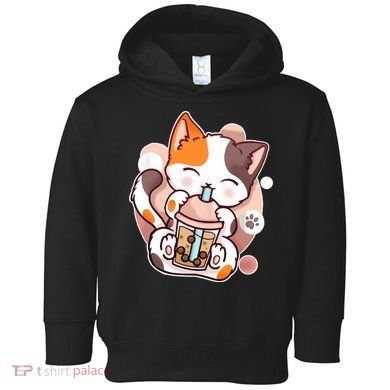 Cat Boba Tea Kawaii Toddler Hoodie