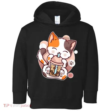 Cat Boba Tea Kawaii Toddler Hoodie