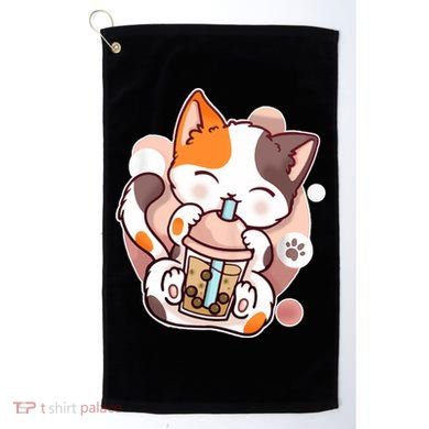 Cat Boba Tea Kawaii Golf Towel