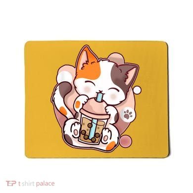 Cat Boba Tea Kawaii Mousepad