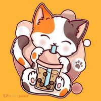 Cat Boba Tea Kawaii Mousepad thumb 1