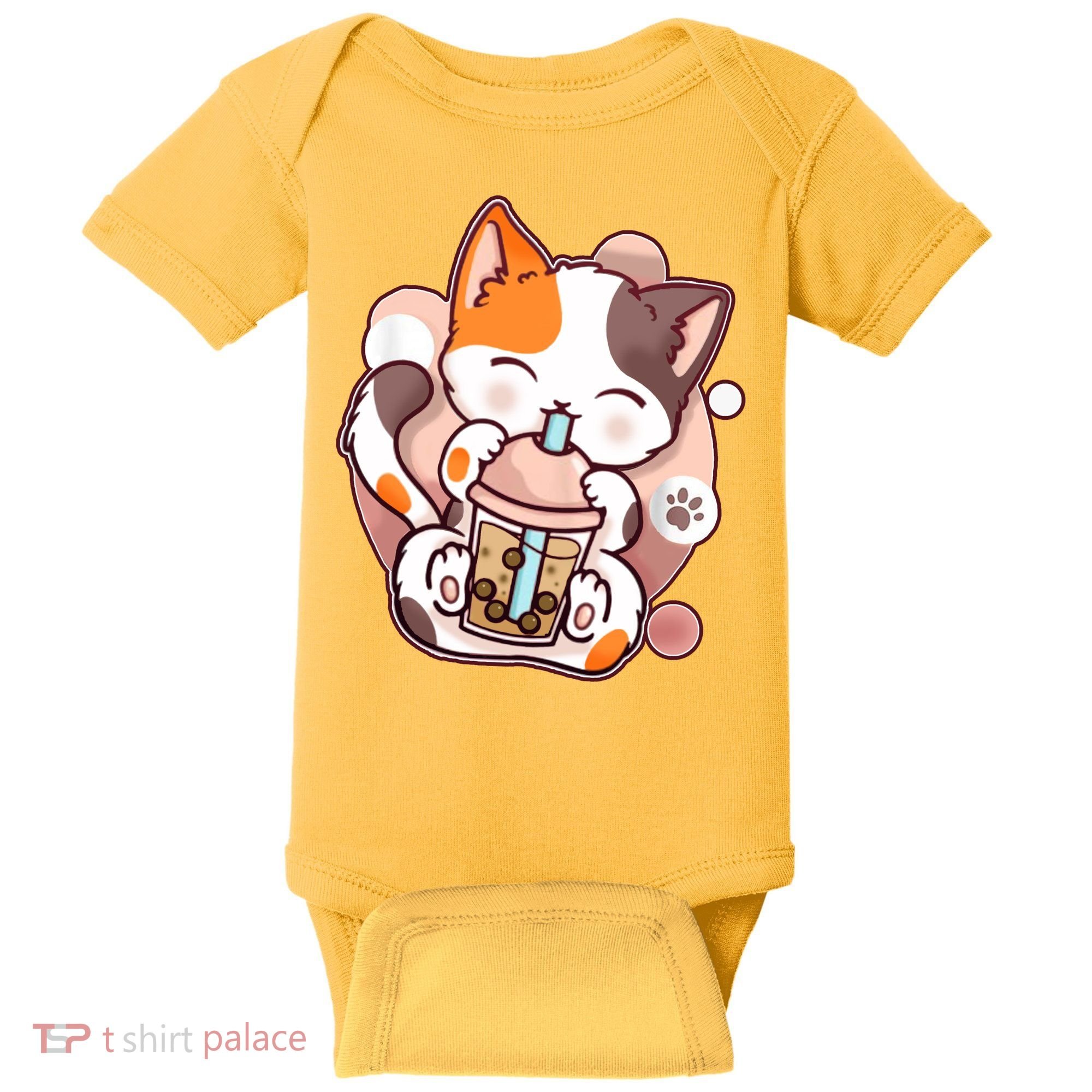 Cat Boba Tea Kawaii Baby Bodysuit