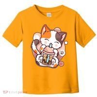 Cat Boba Tea Kawaii Toddler T-Shirt thumb 0