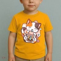 Cat Boba Tea Kawaii Toddler T-Shirt thumb 2