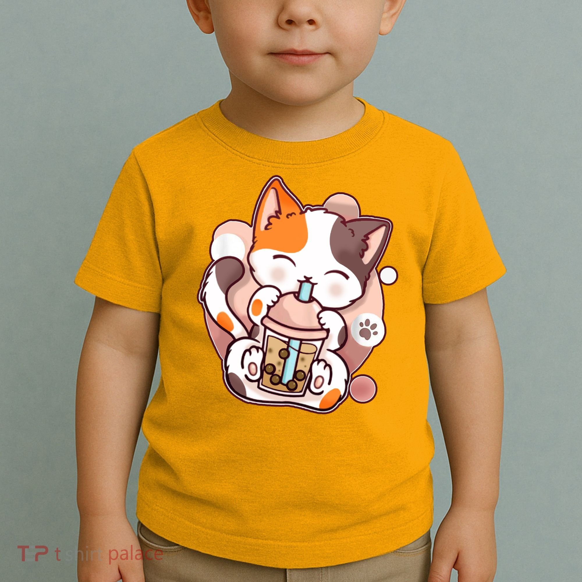 Cat Boba Tea Kawaii Toddler T-Shirt