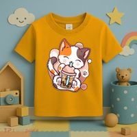 Cat Boba Tea Kawaii Toddler T-Shirt thumb 3
