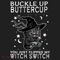 Cat Buckle Up Buttercup You Just Flipped My Witch Switch Golf Towel thumb 3