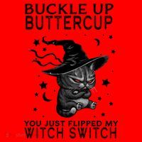 Cat Buckle Up Buttercup You Just Flipped My Witch Switch Santa Hat thumb 1