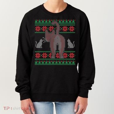 Cat Butt Ugly Christmas Sweater Design Women's Sweatshirt