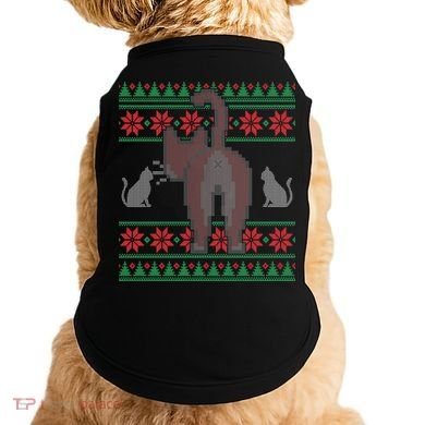 Cat Butt Ugly Christmas Sweater Design Doggie Tank
