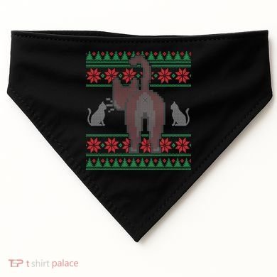Cat Butt Ugly Christmas Sweater Design USA-Made Doggie Bandana