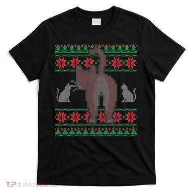 Cat Butt Ugly Christmas Sweater Design T-Shirt
