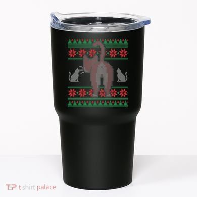 Cat Butt Ugly Christmas Sweater Design Tumbler