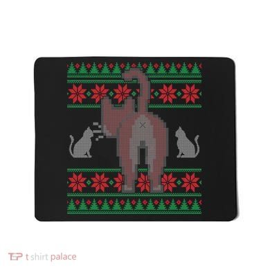 Cat Butt Ugly Christmas Sweater Design Mousepad