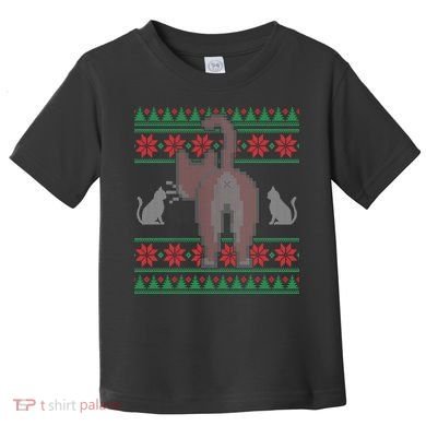 Cat Butt Ugly Christmas Sweater Design Toddler T-Shirt