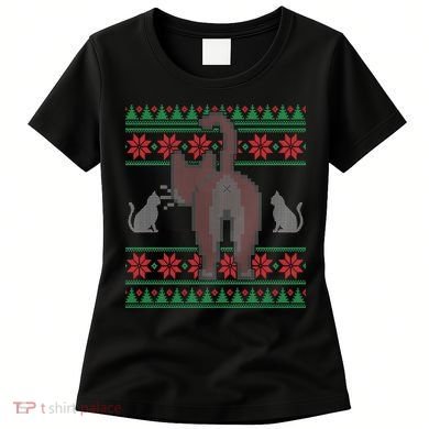 Cat Butt Ugly Christmas Sweater Design Women's T-Shirt