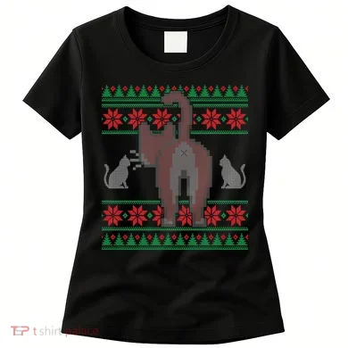 Cat Butt Ugly Christmas Sweater Design Women's T-Shirt