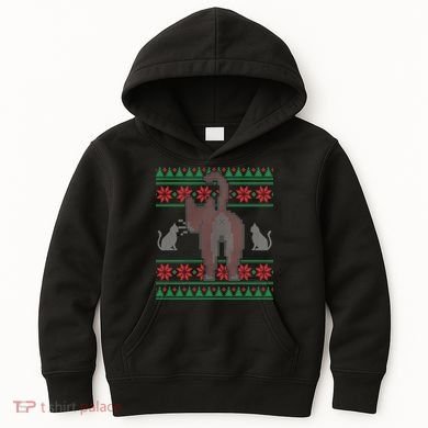 Cat Butt Ugly Christmas Sweater Design Kids Hoodie