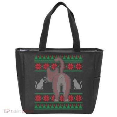 Cat Butt Ugly Christmas Sweater Design Tote Bag