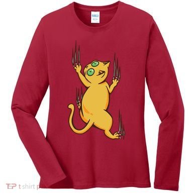 Cat Climbing Women's Long Sleeve Shirt