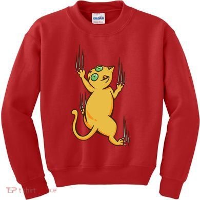 Cat Climbing Kids Sweatshirt
