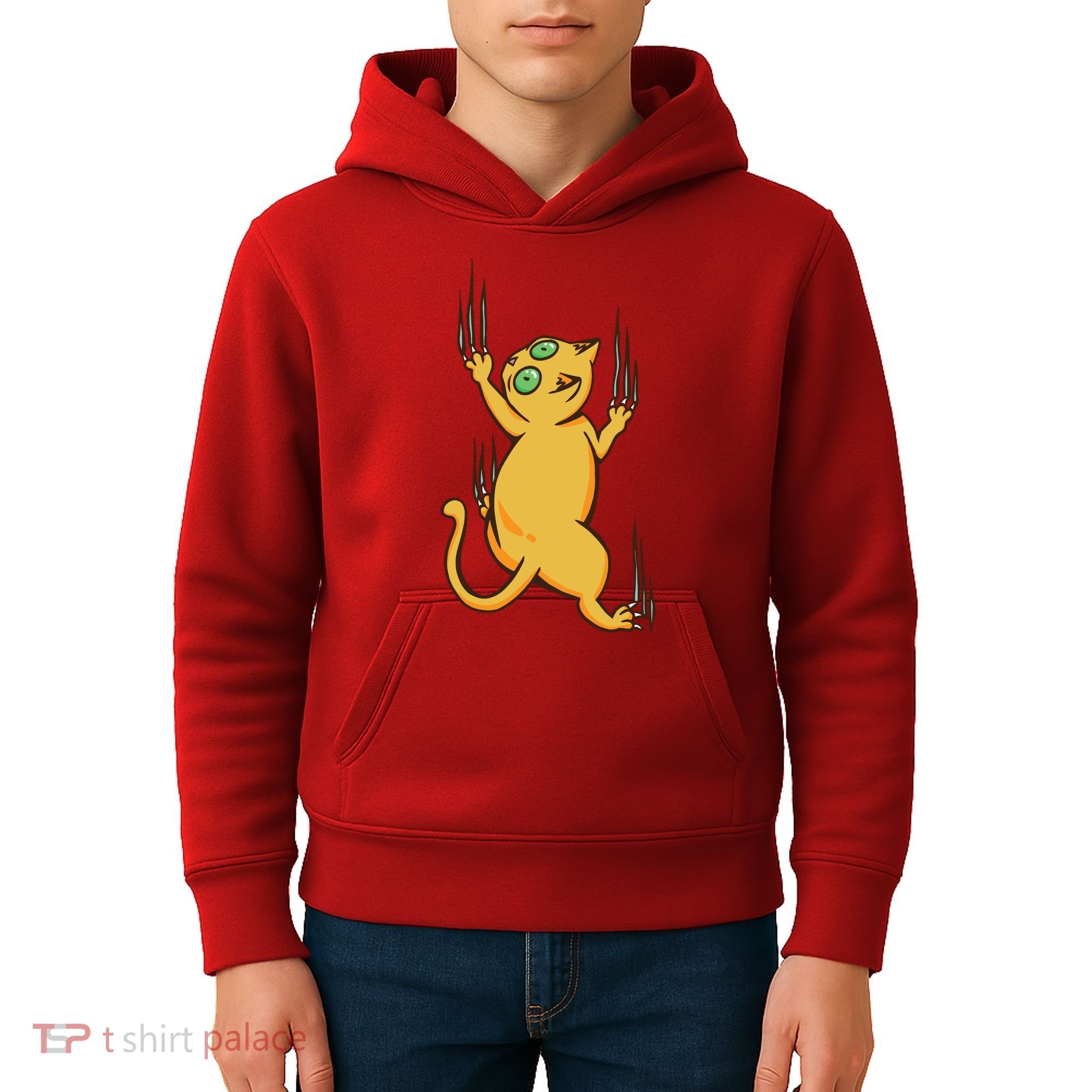 Cat Climbing Kids Hoodie