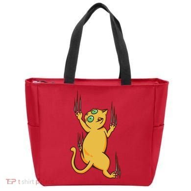 Cat Climbing Tote Bag