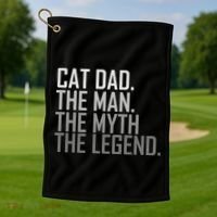 Cat Dad The Man Myth Legend Golf Towel thumb 1